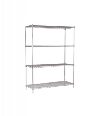 4 Katlı Tel Raf, S-S Dikmeli 46cm Derinlik İstif Rafı – AD-4691